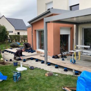 Préparation terrasse plot